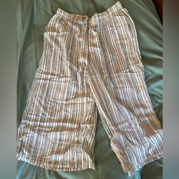 other Pants - Pink and black striped capri pants